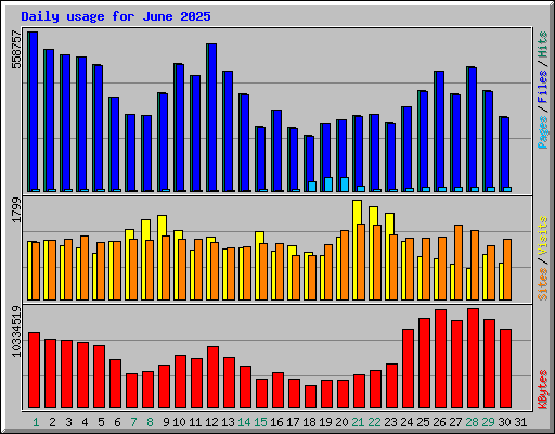 Daily usage for June 2025