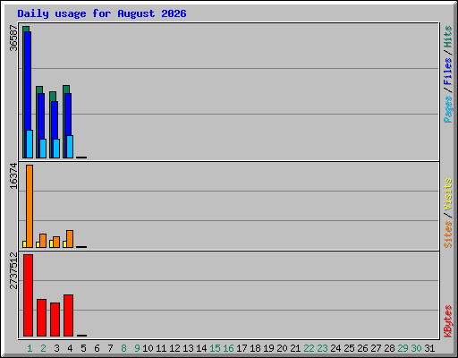 Daily usage for August 2026