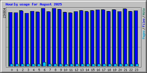 Hourly usage for August 2025